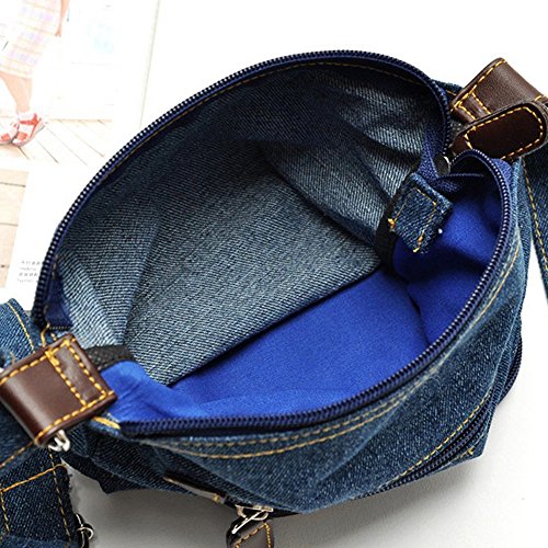 JINM - Bolso bandolera vaquera para mujer, estilo casual, estilo casual, azul vaquero, Tamaño libre