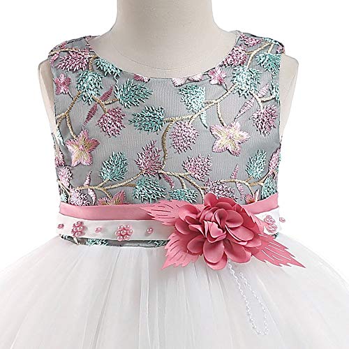 K-youth Vestidos De Fiesta para Niñas Elegantes Vestidos para Niñas Bebes Ropa Niña Tutú Princesa Bordado Flor Encaje Vestido de Niña Barata En Oferta Moda Vestido Bebe Niña Bautizo(Rosa, 1-2 años)