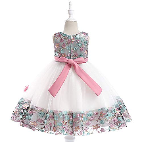 K-youth Vestidos De Fiesta para Niñas Elegantes Vestidos para Niñas Bebes Ropa Niña Tutú Princesa Bordado Flor Encaje Vestido de Niña Barata En Oferta Moda Vestido Bebe Niña Bautizo(Rosa, 1-2 años)