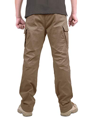 KEFITEVD Pantalones para Exteriores Pantalones Militares para Hombres Pantalones Cargo Pantalones de Trabajo tácticos para Exteriores Marrón 36