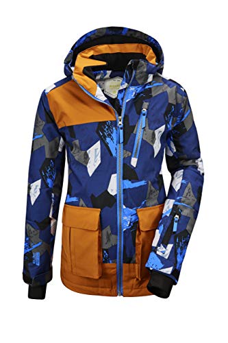 Killtec Flumet BYS Ski Jckt B - Cazadora de esquí con capucha desmontable y paranieves, Unzutreffend, otoño/invierno, Flumet BYS JCKT B - Esquís, Niños, color marrón claro, tamaño 152