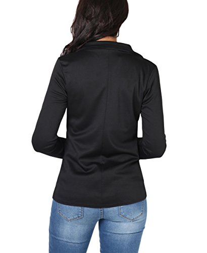 KRISP Chaqueta Mujer Vestir Casual Elegante Básica Blazer Talla Grande Traje Manga Larga Joven, (Negro (3558), 36 EU (08 UK)), 3558-BLK-08