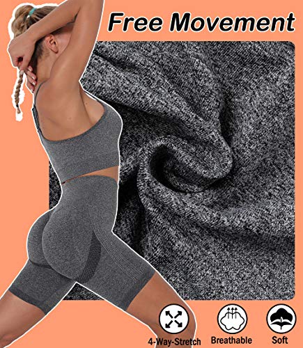 Lalamelon Pantalones Cortos Leggings Mujer Mallas Cortas Deportivos Push Up de Cintura Alta Yoga Leggins Shorts de Verano Fitness Running Elásticos Cómodo y Transpirable