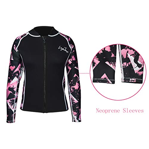 LayaTone Chaqueta de Buceo Hmbres Mujer Traje de Neopreno 3mm Traje de Surf Protección UV Top de Buceo Kaya Natación Nadando Submarinismo Wetsuit Mujer Camisa de Buceo Hombres (Mangas de Neopreno)