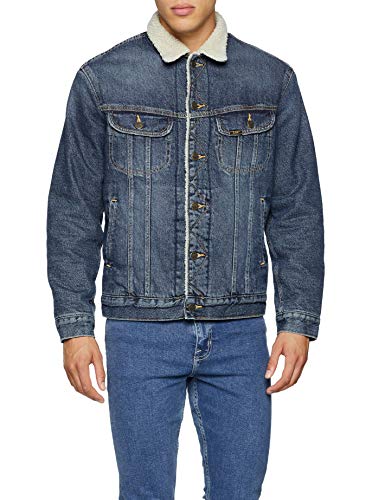 Lee Sherpa Jacket Chaqueta vaquera, Azul (Vintage Worn), X-Large para Hombre