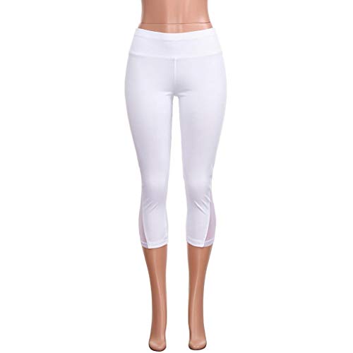 Leggings Mujer Fitness 2020 SHOBDW Leggings Deporte Mujer Gym Running Slim Tight Yoga Athletic Pantalones Leggins Mujer Fitness Transparencia Pantalones Chandal Mujer Baratos(Blanco,M)