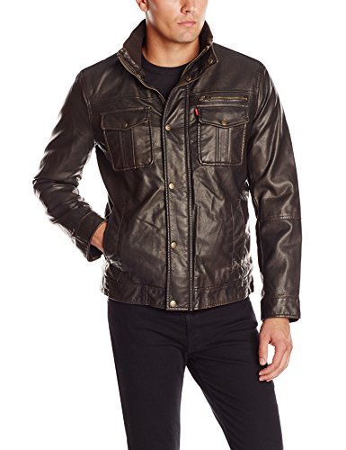 Levi's Chaqueta de cuero sintético para hombre con forro Sherpa - marr�n - XX-Large