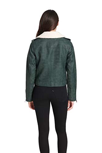 Levi's - Chaqueta de piel sintética para mujer (tallas estándar y grandes), color verde cazador, XL