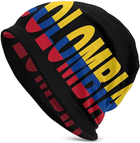 LHB-NANC Bandera Colombiana Sombrero de Punto único para Adultos de Colombia Cómodo Gorro Diario de Invierno para Hombres y Mujeres Gorro Skully