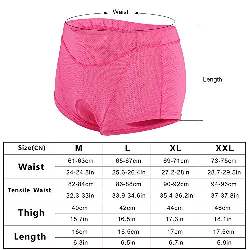 Lixada Ciclismo Ropa Interior Pantalones Cortos Deportivos de Las Mujeres Gel 3D Acolchada para Ciclismo al Aire Libre (Rojo, XL(CN)=L(EU))