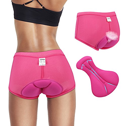 Lixada Ciclismo Ropa Interior Pantalones Cortos Deportivos de Las Mujeres Gel 3D Acolchada para Ciclismo al Aire Libre (Rojo, XL(CN)=L(EU))