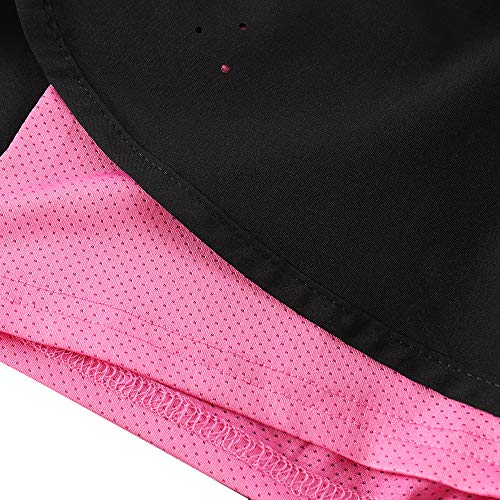 Lixada Mujeres Pantalónes Cortos Deportivos 2-en-7 Transpirable Pantalones+Secado Rápido para de Running Fitness Yoga