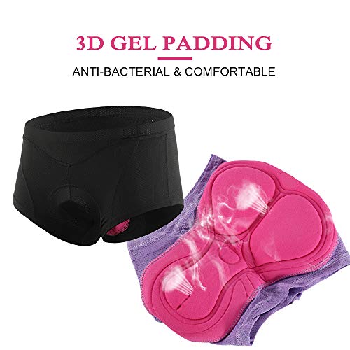 Lixada Pantalones Cortos Ciclismo Mujer Gel 3D Acolchado Ropa Interior para Ciclismo Deporte al Aire Libre