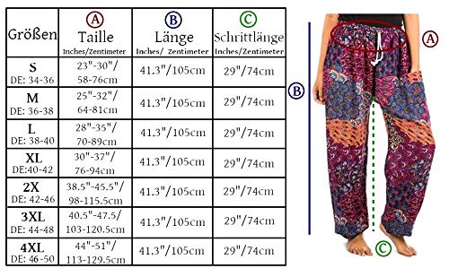 Lofbaz Mujer Racha Cordón Harén Boho Pantalones Azul Oscuro S