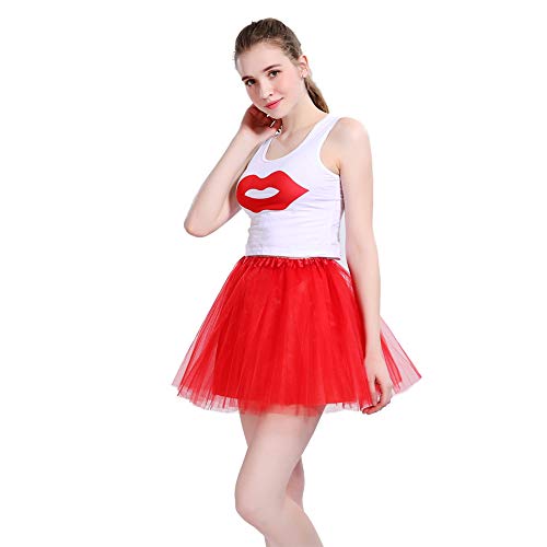 LOOHAOC Tutu Falda de Mujer Falda de Tul 50's Short Ballet 4 Capas Accesorios Falda Tul Princesa de Vestimenta de Baile Niñas para Vestirse Disfraces Danza