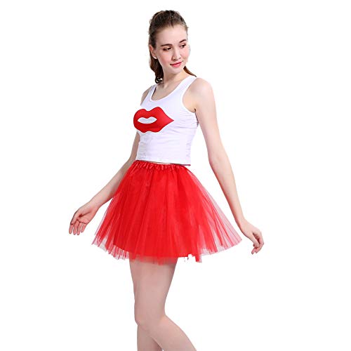 LOOHAOC Tutu Falda de Mujer Falda de Tul 50's Short Ballet 4 Capas Accesorios Falda Tul Princesa de Vestimenta de Baile Niñas para Vestirse Disfraces Danza