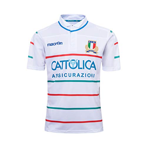 LQLD Rugby Jerseys Italia Copa Mundial de Rugby Home de los Hombres,Blanco,S