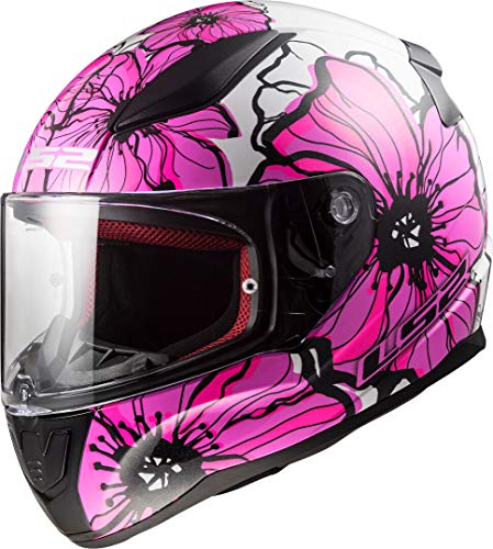 LS2, Casco integral de moto Rapid, poppies, XS