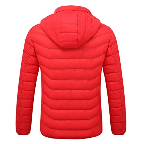 Luckycat Chaqueta de plumón Chaqueta eléctrica con calefacción Ropa calentada para Hombre con Carga USB para Hombre y Mujer Abrigo de algodón abrigado Chaqueta con Capucha (no Incluye energía móvil)