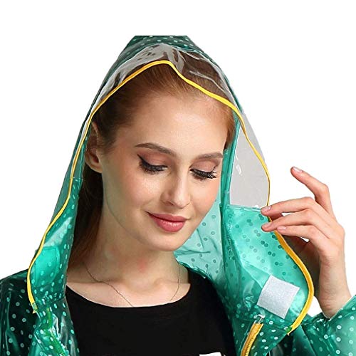 LULUDP Chubasqueros Ropa Impermeable Transparente PVC Mujer Split Dot Impermeable Impermeable Conjunto, Montar al Aire Libre Poncho Impermeable a Prueba de Viento Traje de Lluvia