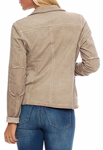 Malito Mujer Clásico Chaqueta Básico Blazer 1652 (M, Beige)