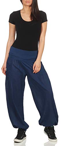 Malito Pantalones de Tela Pantalón Bombacho Ocio Deportes 17633 Mujer Talla Única (Adecuado de la Talla 36 hasta 44, Azul Oscuro)