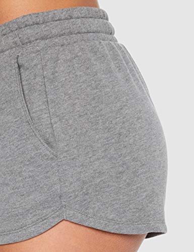 Marca Amazon - AURIQUE Shorts para el Gimnasio Mujer, Gris (Grey Marl), 40, Label:M