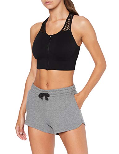 Marca Amazon - AURIQUE Shorts para el Gimnasio Mujer, Gris (Grey Marl), 40, Label:M