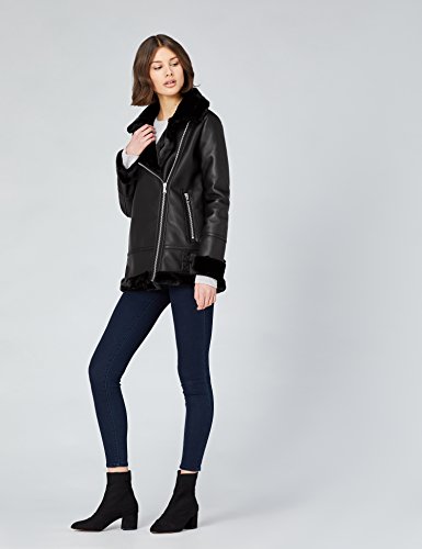 Marca Amazon - find. Alicia, Chaqueta Mujer, Negro (Schwarz), 38, Label: S