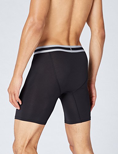 Marca Amazon - find. Bóxer Largos de Deporte para Hombre, Pack de 2, Negro,, M, Label: M