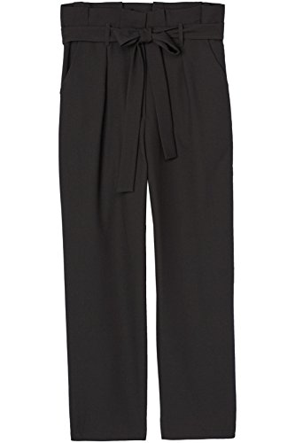 Marca Amazon - find. Check Paperbag Waist, Pantalón de Cuadros con Cintura de Fuelle Mujer, Negro, 36, Label: XS