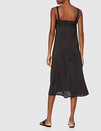 Marca Amazon - find. Vestido Midi de Satén Mujer, Negro (Black), 36, Label: XS