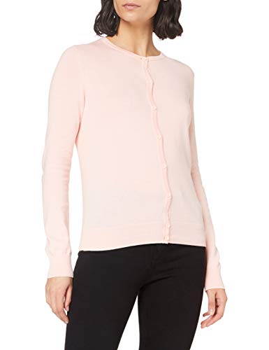 Marca Amazon - MERAKI Chaqueta de Algodón Mujer Cuello Redondo, Rosa (Pale Pink), 40, Label: M