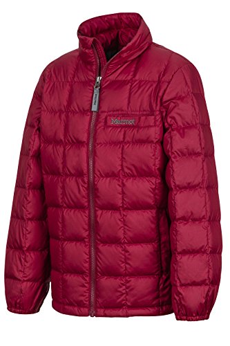 Marmot Chaqueta Ajax Down Puffer para niño, Fill Power 600, ladrillo, XL