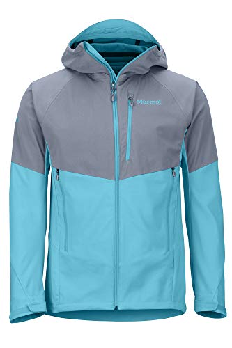 Marmot ROM Jacket Chaqueta Softshell, Chaqueta Outdoor, Anorak, Repelente al Agua, Transpirable, Hombre, Steel Onyx/Enamel Blue, XL