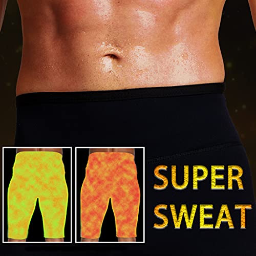 Martiount Pantalones de Sauna para Hombre Rutina de Ejercicio Pantalones Sudoracion Pantalones Cortos de Neopreno Que Adelgaza Pantalones Gym Fitness L