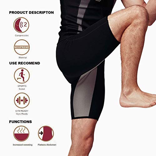 Martiount Pantalones de Sauna para Hombre Rutina de Ejercicio Pantalones Sudoracion Pantalones Cortos de Neopreno Que Adelgaza Pantalones Gym Fitness L