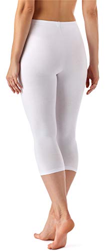 Merry Style Leggins 3/4 Mallas Deportivas Mujer MS10-144 (Blanco, XS)