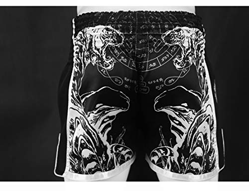 Mikelabo Muay Thai Fight Shorts, MMA Boxeo Shorts Boxeo Peto Entrenamiento Boxeo Hombre/Mujer MMA Entrenamiento calzón Grappling Martial Combat Shorts Shorts de Entrenamiento Arts Kickboxing