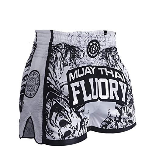 Mikelabo Muay Thai Fight Shorts, MMA Boxeo Shorts Boxeo Peto Entrenamiento Boxeo Hombre/Mujer MMA Entrenamiento calzón Grappling Martial Combat Shorts Shorts de Entrenamiento Arts Kickboxing