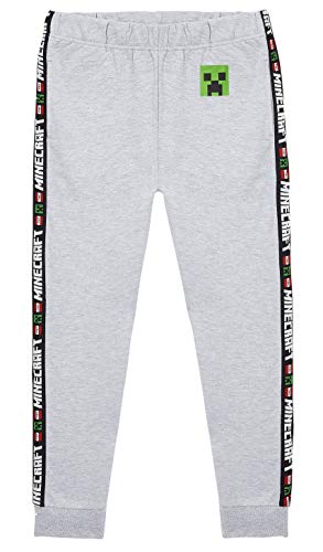 Minecraft Chandal Niño, Ropa Niño Deportiva, Pantalon Chandal en Color Gris o Negro, Pantalones Deporte Largos para Chicos, Regalos para Niños y Adolescentes Edad 5-14 Años (Gris, 7-8 años)