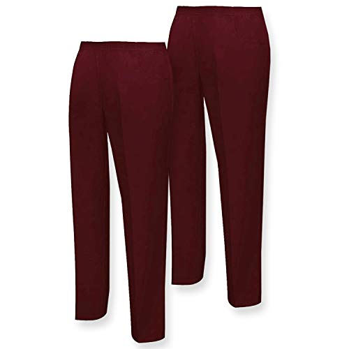 MISEMIYA - Pack*2 - PANTALÓN Sanitarios Unisex Cintura ELÁSTICA UNIFORMEES Sanitarios Uniformes MEDICOS UNFIROMES Laboratorios - Ref.8312 * 2 - M, Granate