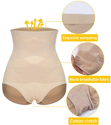 MISS MOLY Bragas Fajas Reductoras Adelgazantes Abdomen Cintura Alta Shapewear Braguitas Moldeadora Levanta Glúteo Vientre Plano Ropa Interior con Elástico Cruzado Malla para Mujer