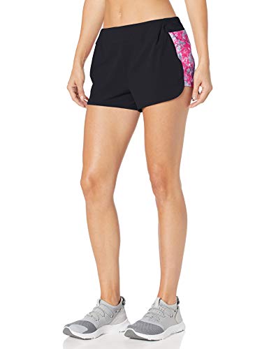 Mizuno Pantalones Cortos Cuadrados para Mujer de 2.5 Pulgadas, Mujer, Pantalones Cortos, 421548, Negro/Rosa Diva, M