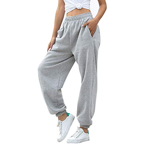 MoneRffi Mujer Pantalones Deportivos Casuales de Cintura elástica Pantalones Largos Pantalón Deportiva Jogger Pants Sweatpants Correr Pantalones de Entrenamiento