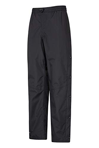 Mountain Warehouse Aguaceros para Mujer impermeabilizantes - Pantalón Pirata, Transpirable, pantalón Resistente, Costuras termoselladas con Media Cremallera Negro 48