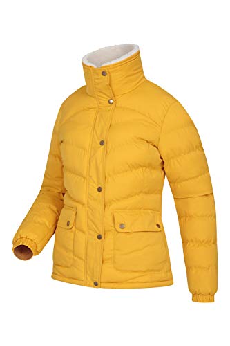 Mountain Warehouse Chaqueta Acolchada Fir para Mujer - Impermeable, cálida y con Borde de Pelo extraíble - Ideal para Actividades al Aire Libre en Invierno y Viajes Amarillo Mostaza 48