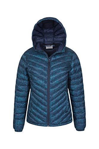 Mountain Warehouse Chaqueta Acolchada Seasons para Mujer - Abrigo Resistente al Agua para Mujer, Bolsillos Delanteros, puños y Capucha Ajustables, Invierno Azul Marino 32