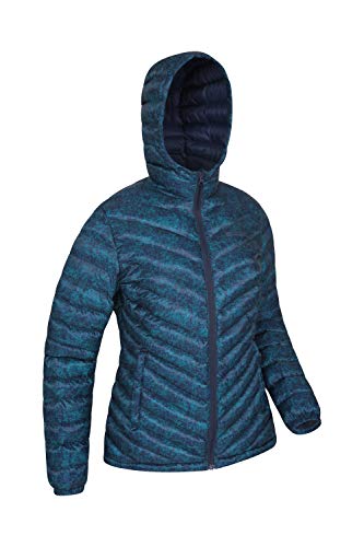 Mountain Warehouse Chaqueta Acolchada Seasons para Mujer - Abrigo Resistente al Agua para Mujer, Bolsillos Delanteros, puños y Capucha Ajustables, Invierno Azul Marino 32