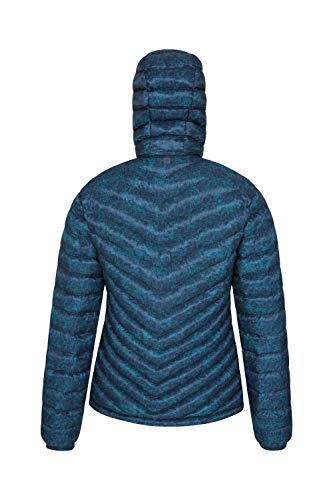 Mountain Warehouse Chaqueta Acolchada Seasons para Mujer - Abrigo Resistente al Agua para Mujer, Bolsillos Delanteros, puños y Capucha Ajustables, Invierno Azul Marino 32